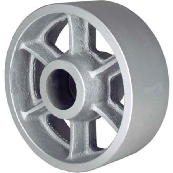 Rwm Casters 8in x 2in Cast Iron Wheel with Roller Bearing for 1/2in Axle - CIR-0820-08